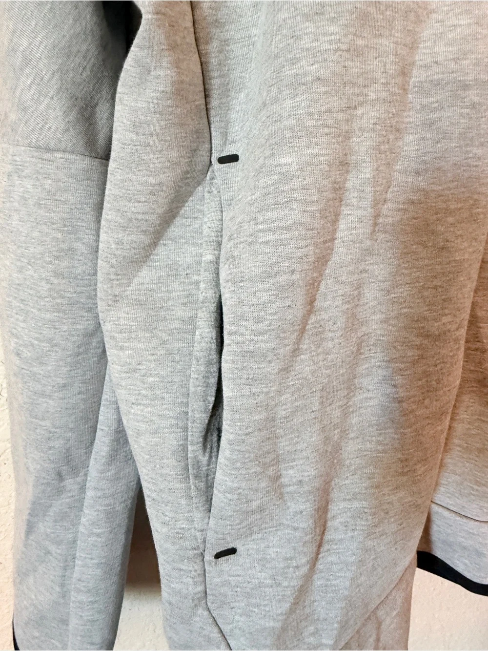 Nike Tech Light Gray Pullover Hoodie with Black Trim Size Large